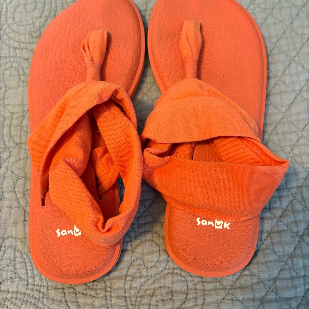 Sanuk Vibrant Orange Flip-Flops